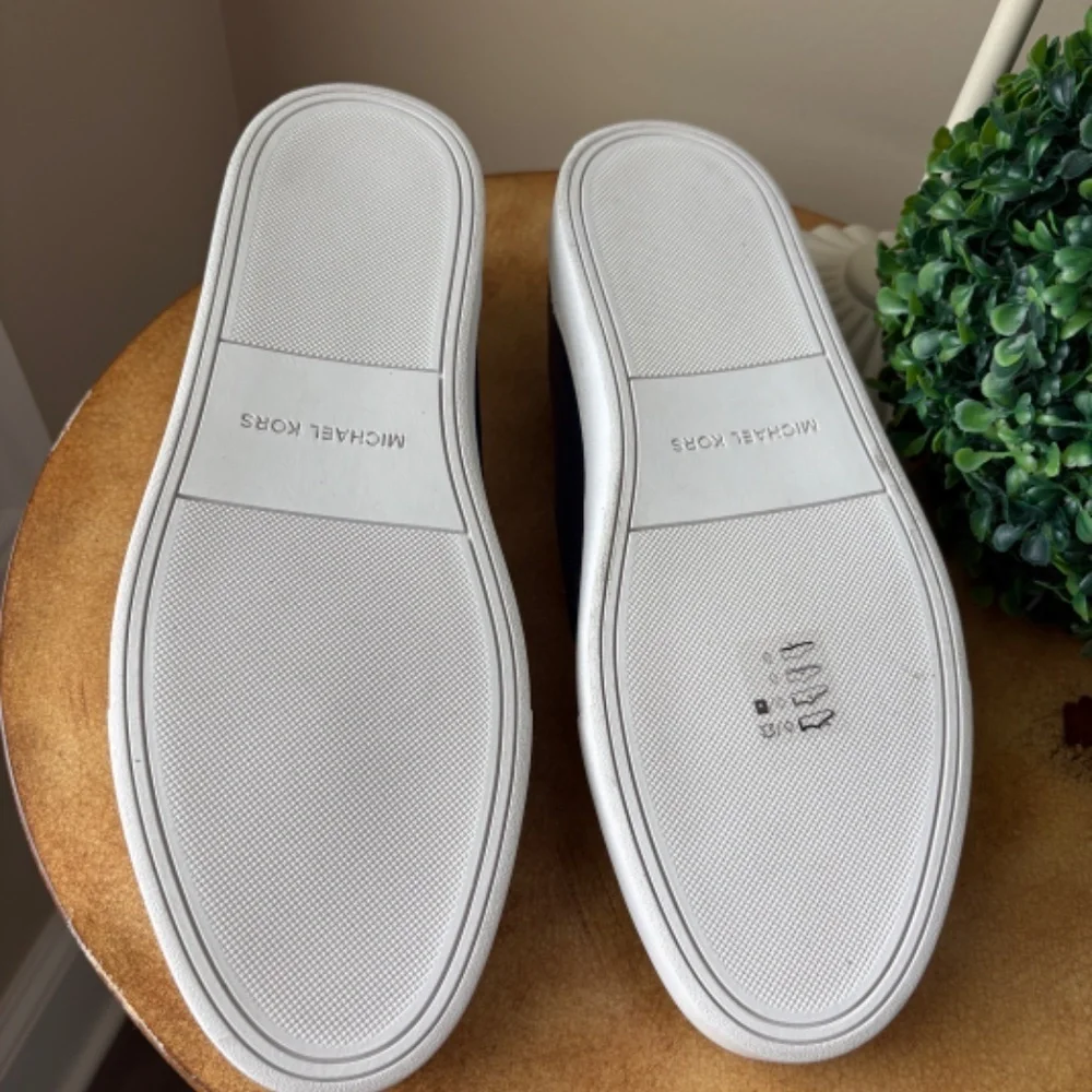 Michael Kors CAL Slip on Sneakers Loafers Men's Blue 100% Leather